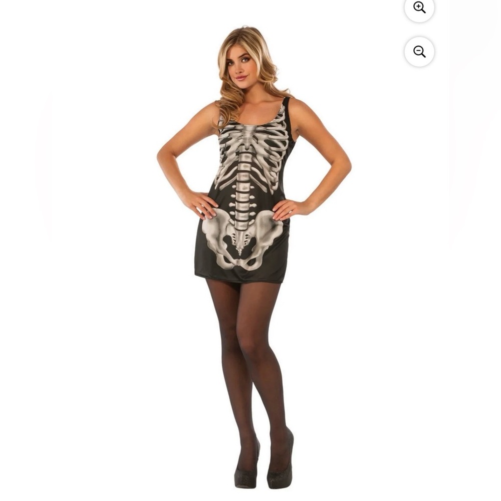 Skeleton Print Black Sleep Dress